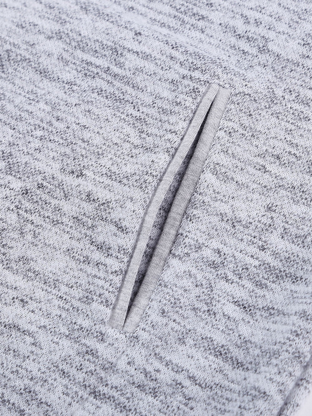 Heathered Pocketed Casual Hooded Pullover