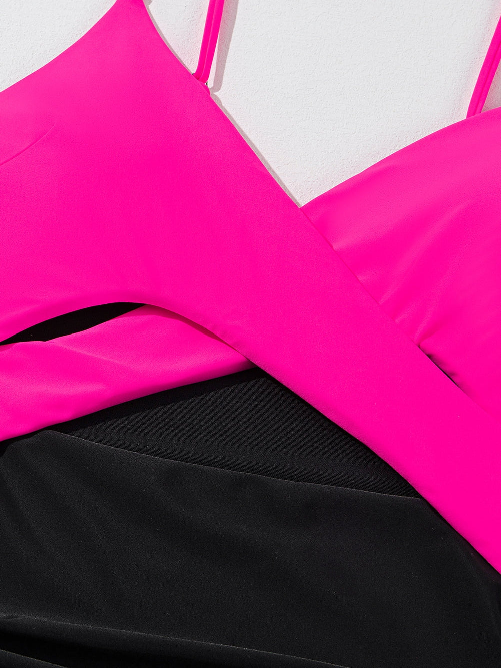 Flirty Rose Red Colorblock Cutout Monokini