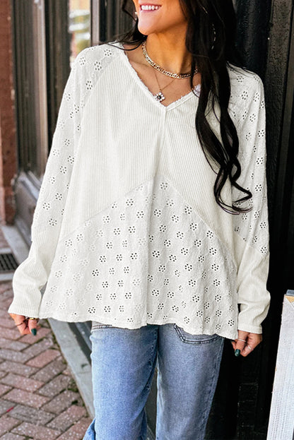 V Neck Long Sleeve Top