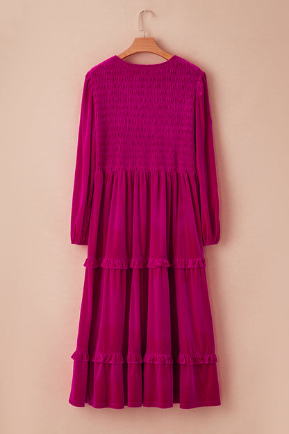 plus size smocked maxi dress