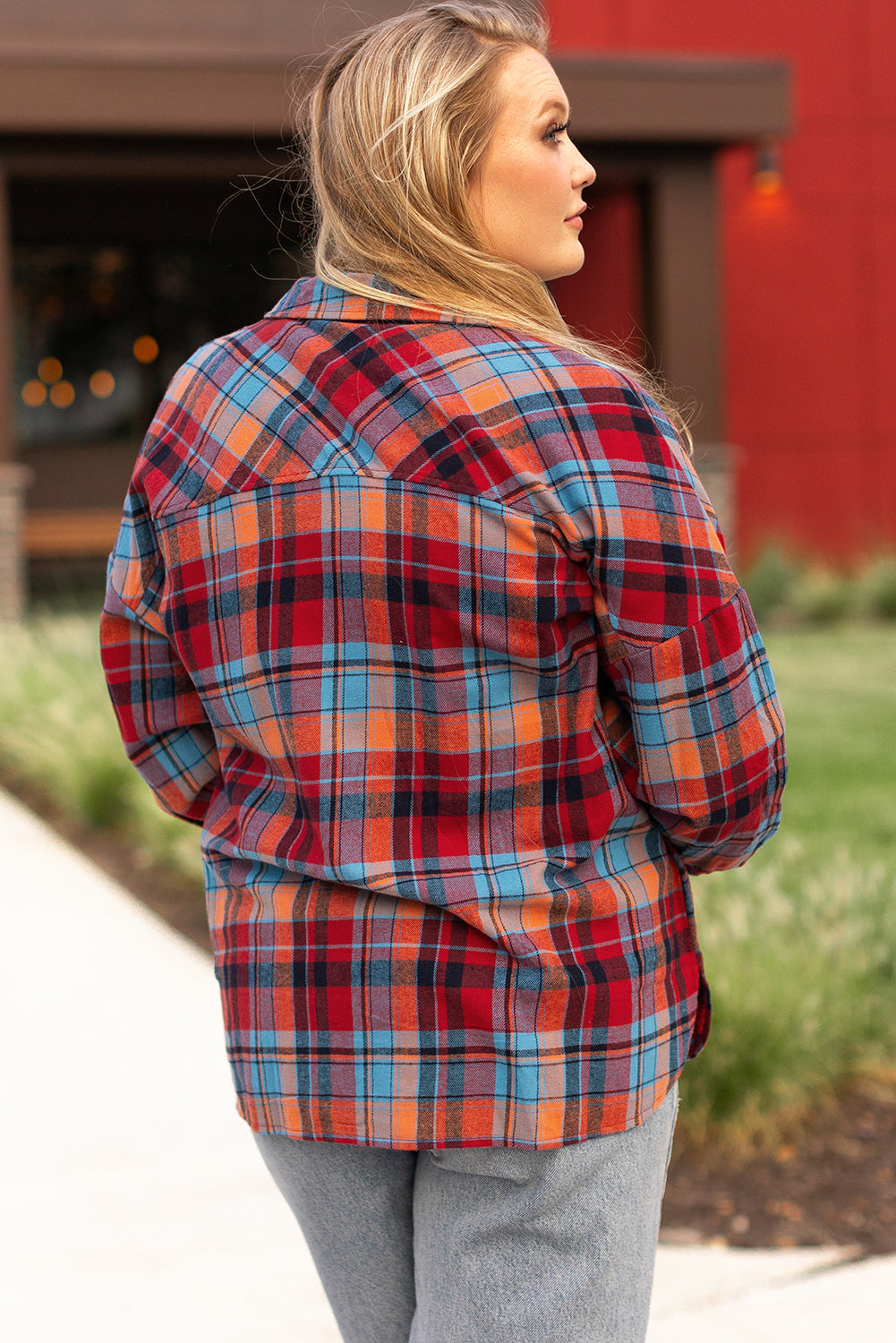 plus size check shirt