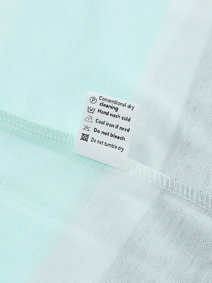 Green Striped Pullover Hooded Sweatshirt