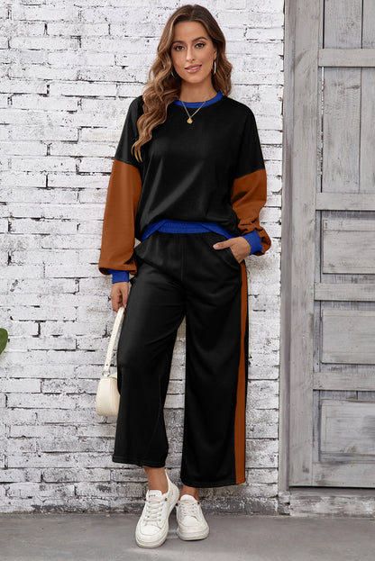 color block sweatpant set