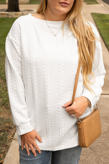 white plus size sweatshirt