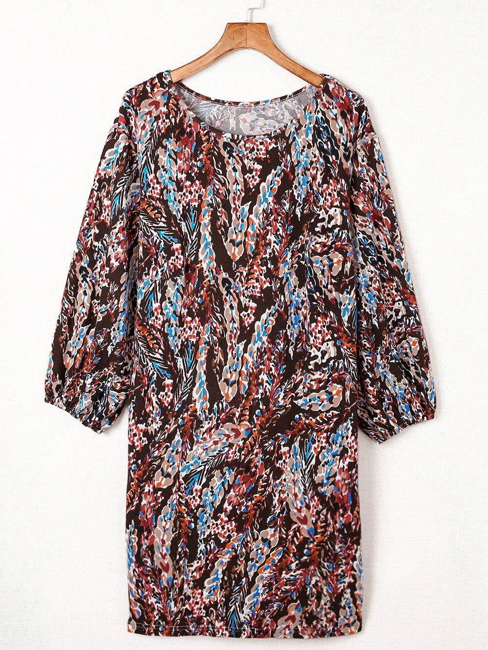 Flamboyant Crimson Curvy Floral Print Mini Dress