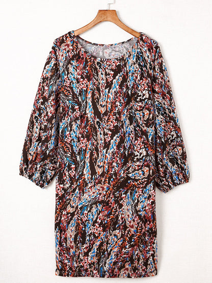 Flamboyant Crimson Curvy Floral Print Mini Dress