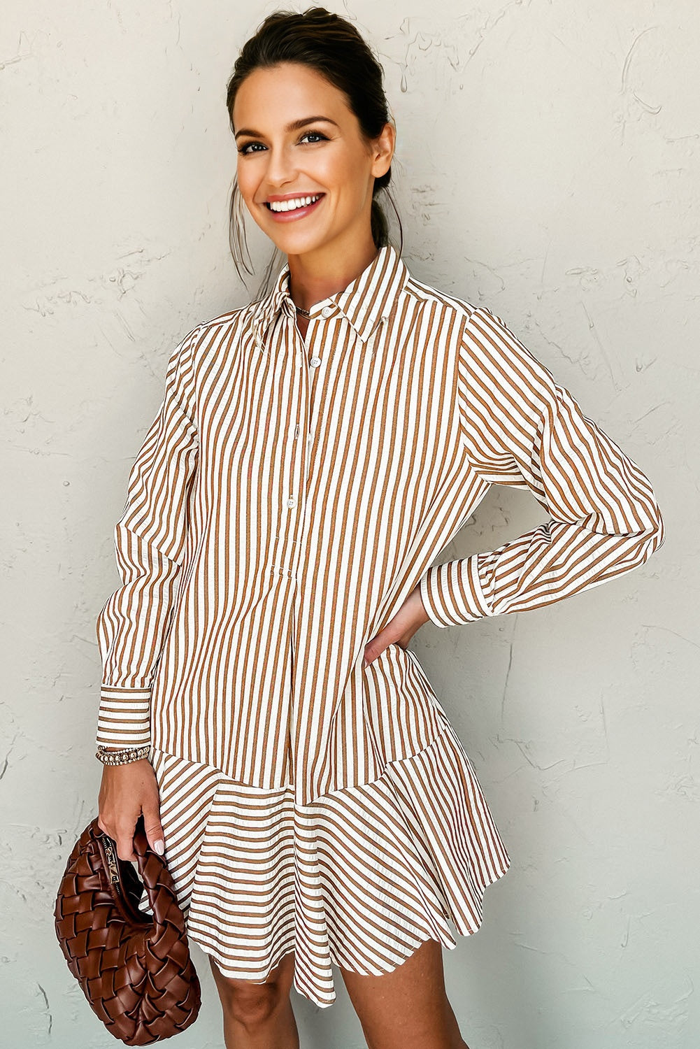 striped shirt dress