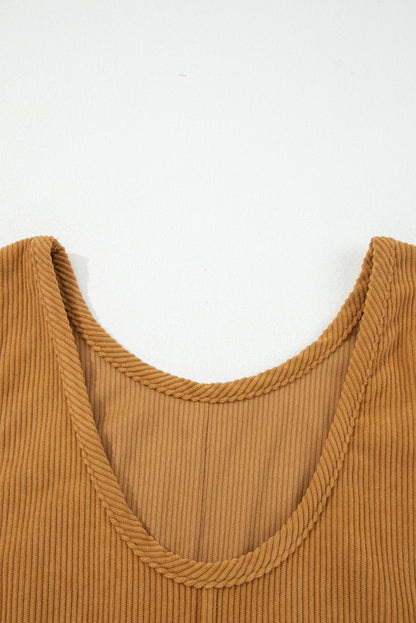 sleeveless corduroy dress