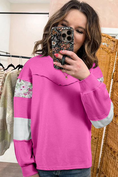 floral patchwork pullover