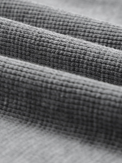 Elegant Black Waffle Knit Button-Up Top