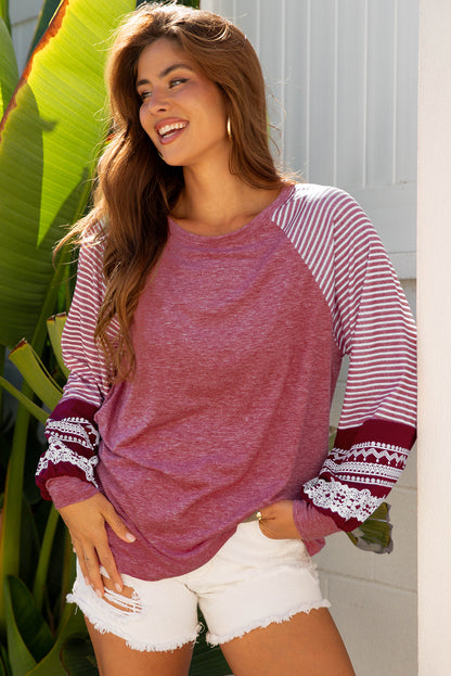 striped long sleeve top