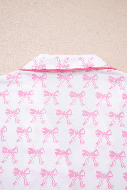 bow print pajama set