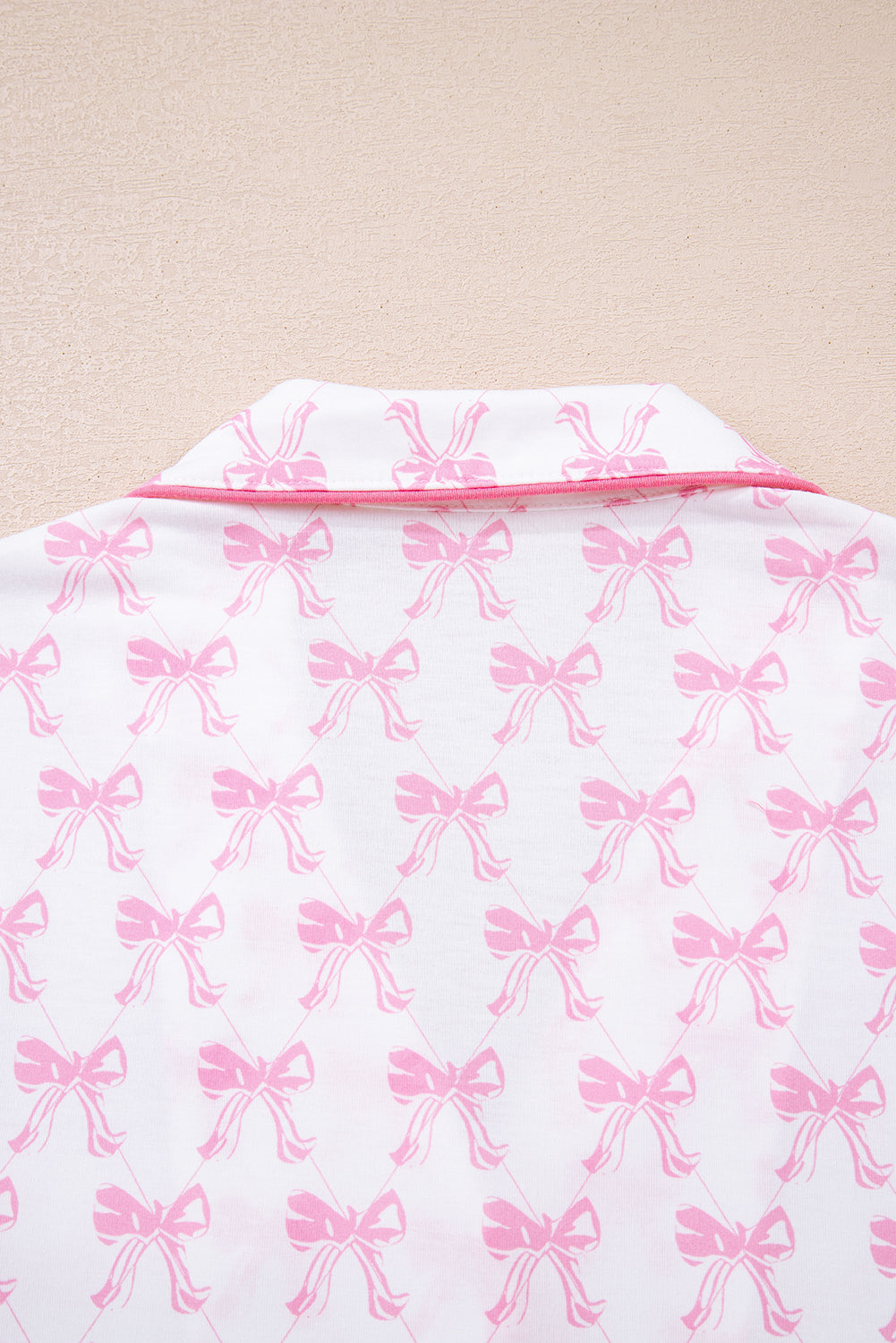 bow print pajama set