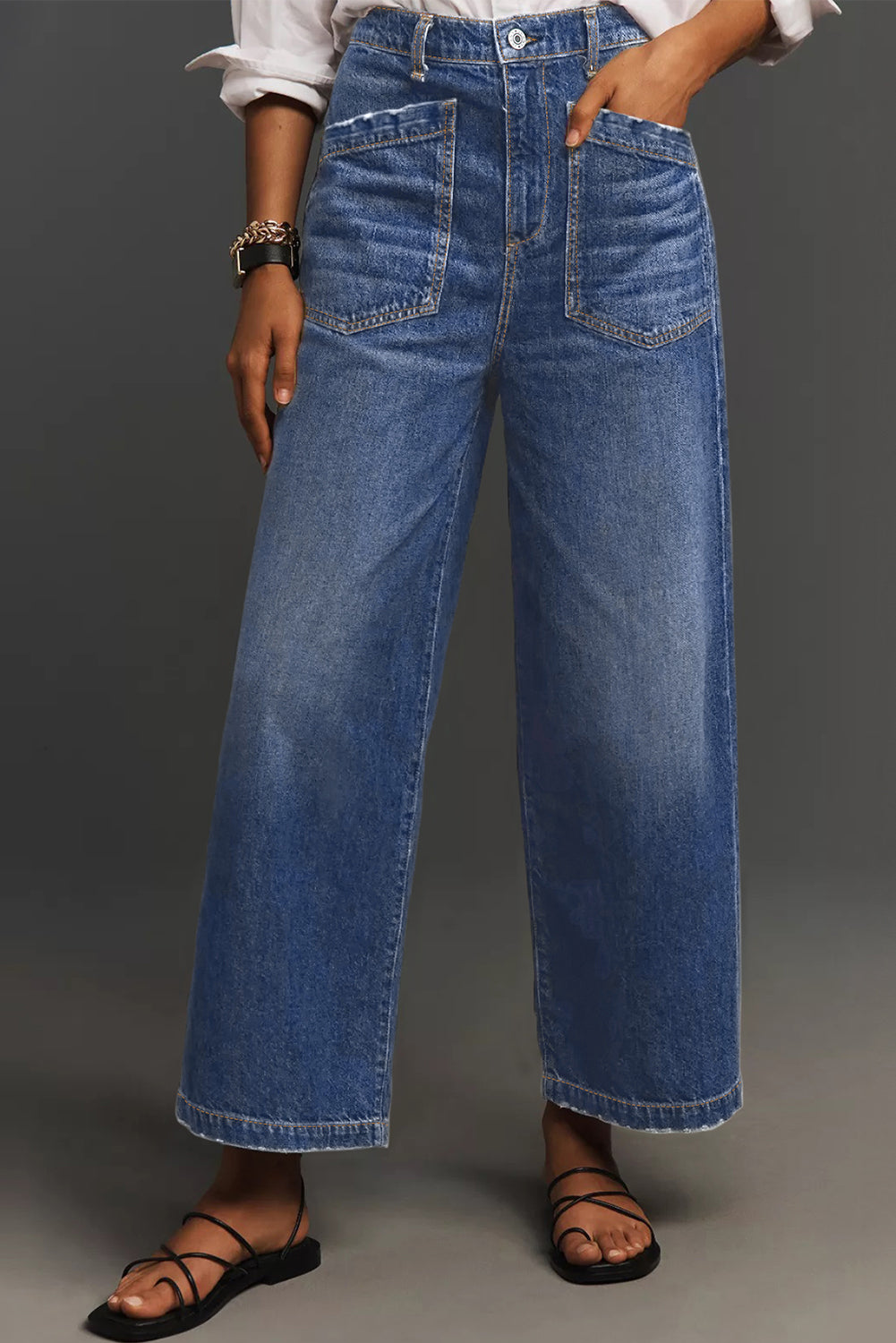 patch pocket jeans