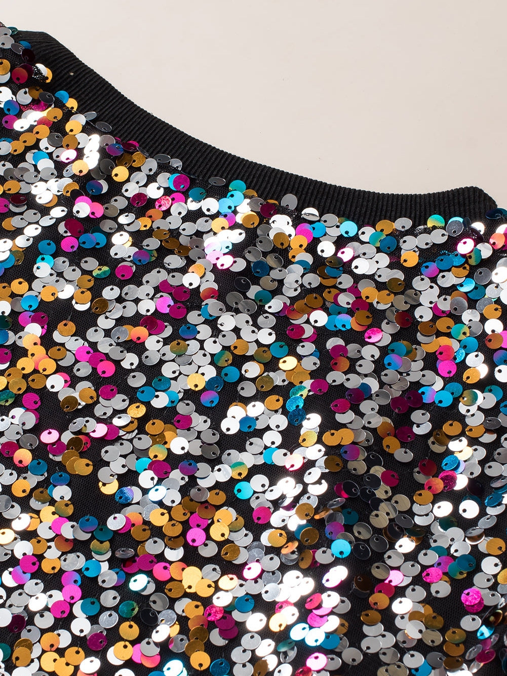 Vibrant Sequin Embellished Plus Size Party Top