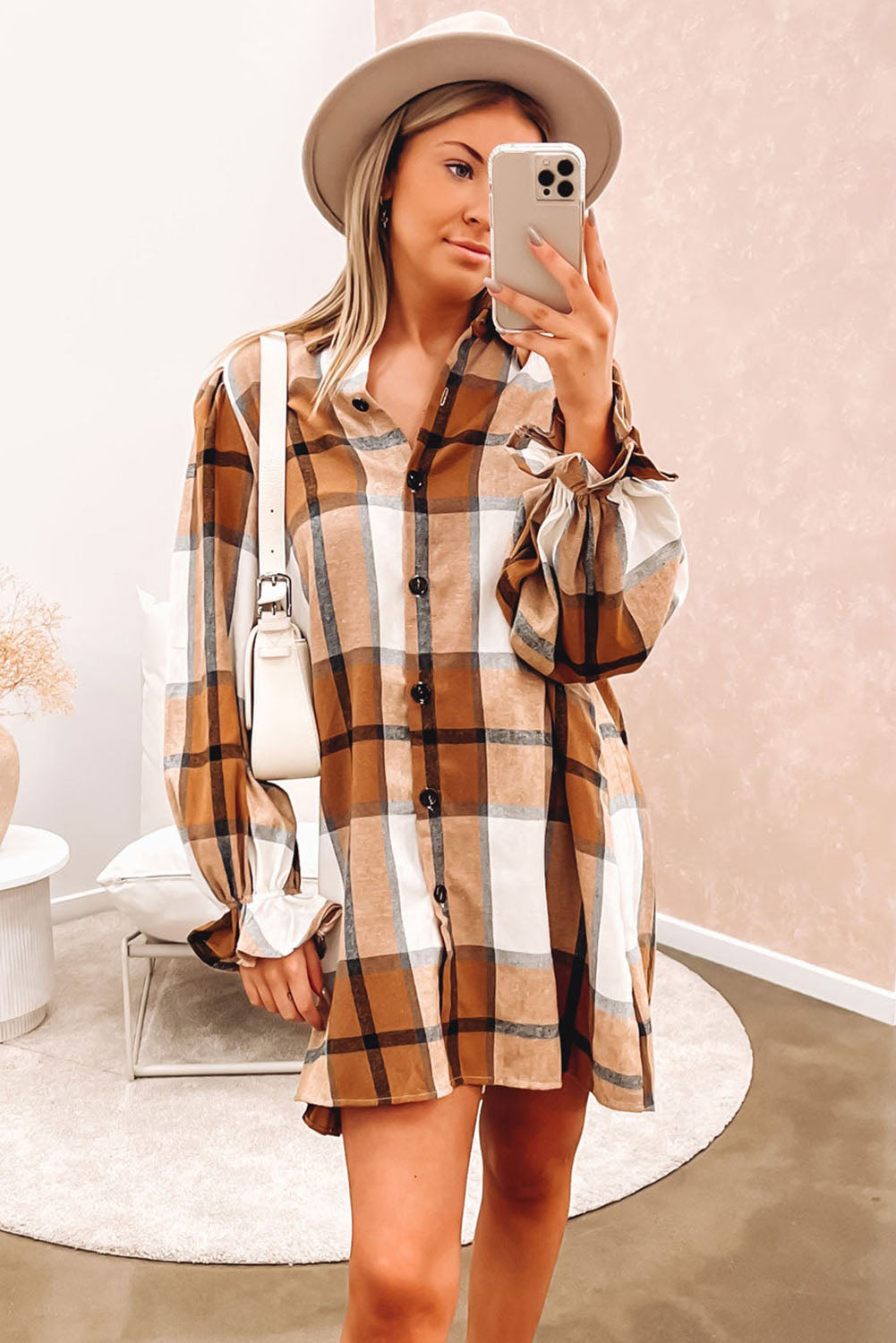plaid shirt dress