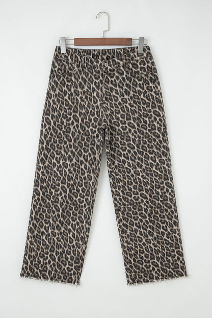 Yellow Leopard Straight Loose Leg Jeans