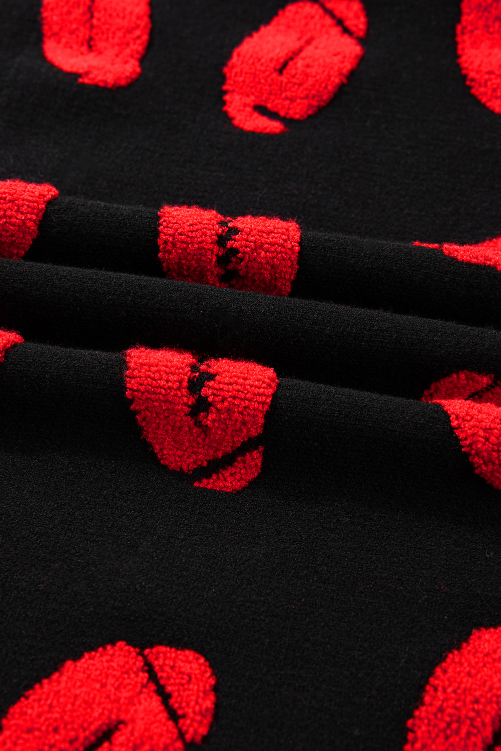 Black Rugby Print Casual Knit Short Sleeve Sweater