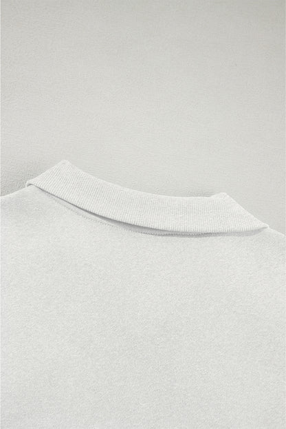 Light Grey Drop Shoulder Zip Up Jacket Drawstring Pants Active 2pcs Set