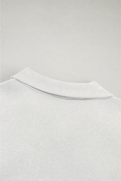 Light Grey Drop Shoulder Zip Up Jacket Drawstring Pants Active 2pcs Set