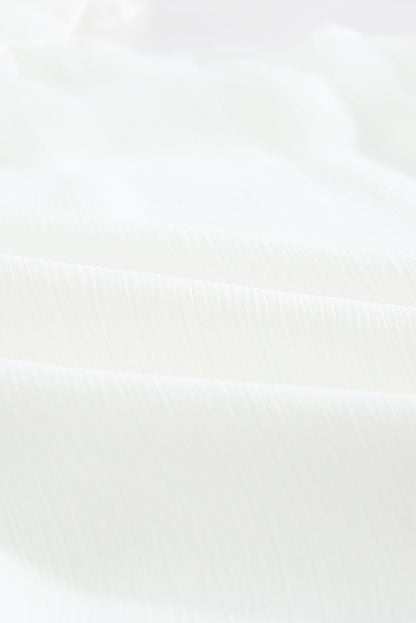 Elegant White Chiffon Ruffle Tank Top