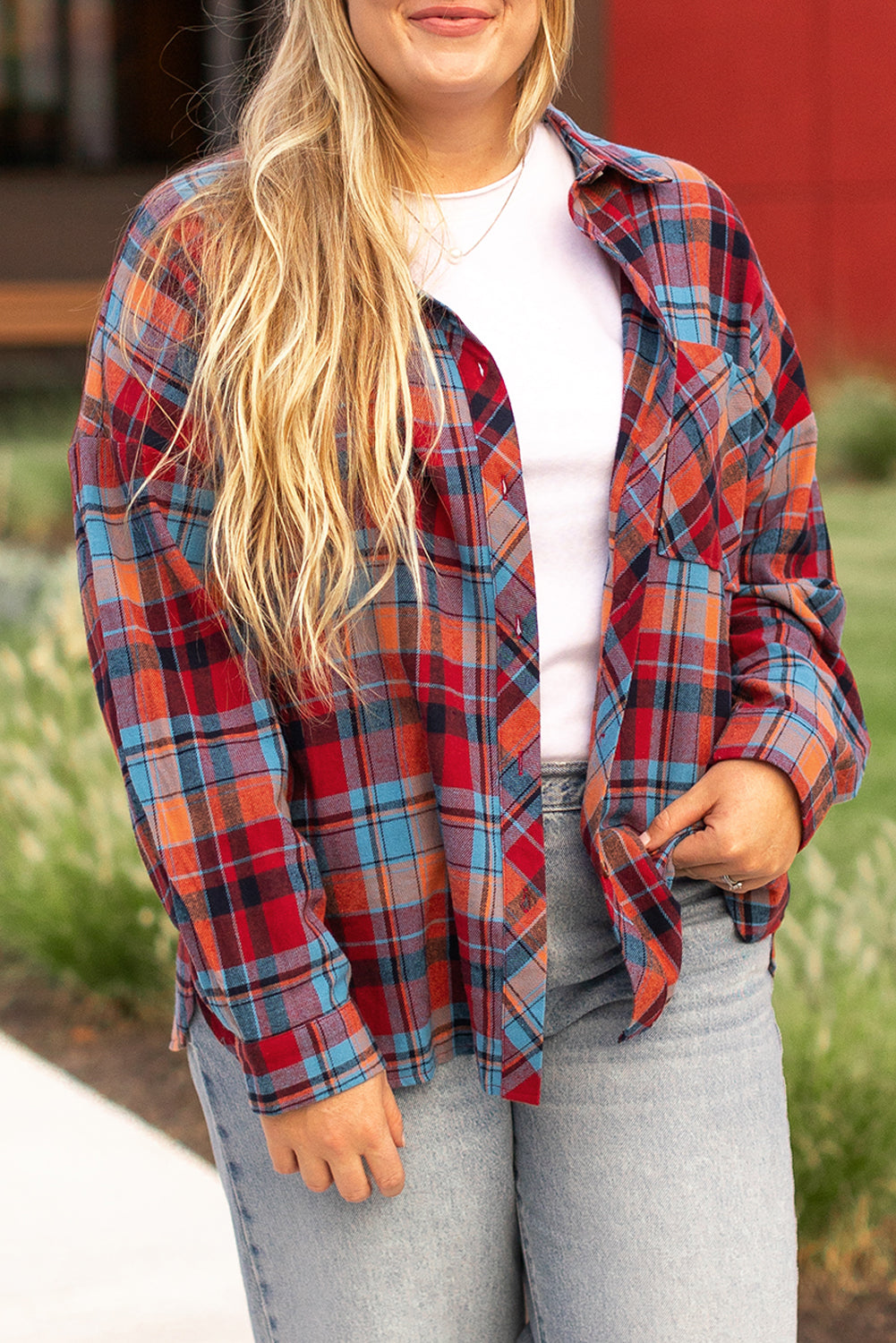 plus size check shirt