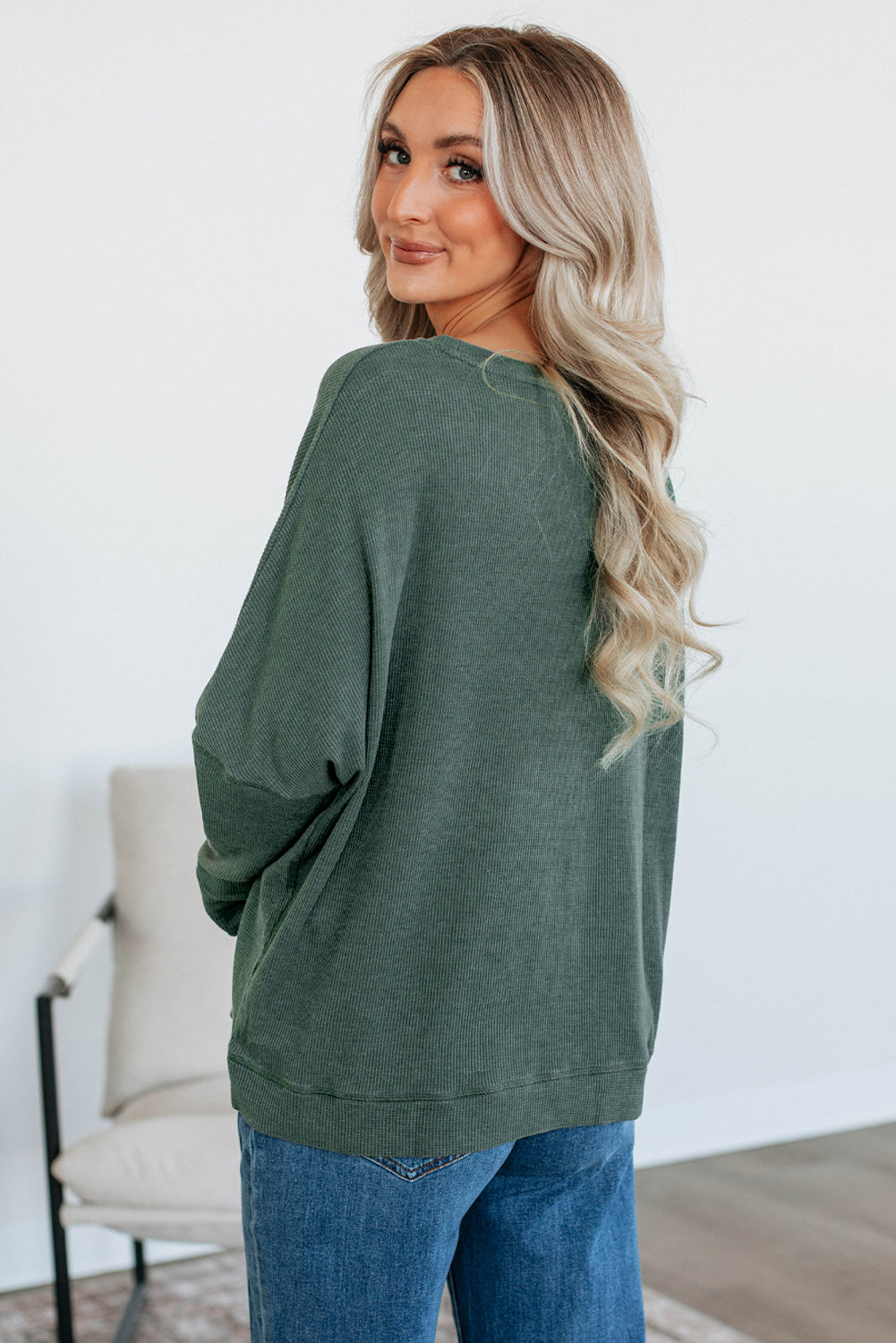waffle long sleeve top