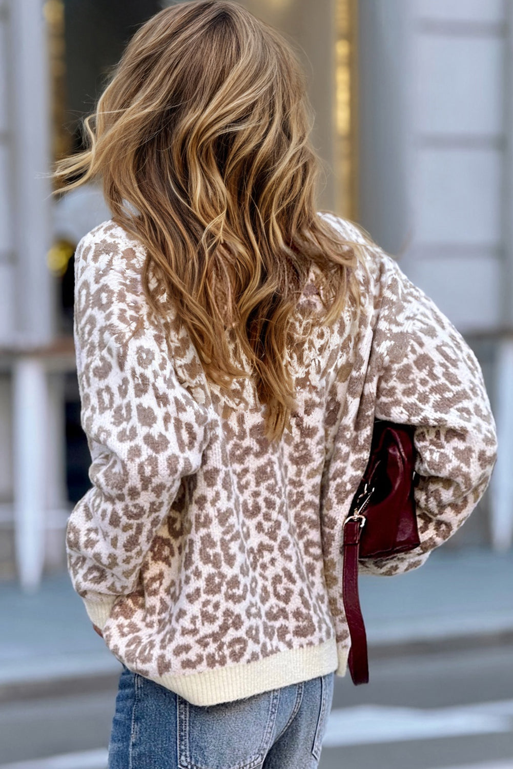 womens leopard cardigan
