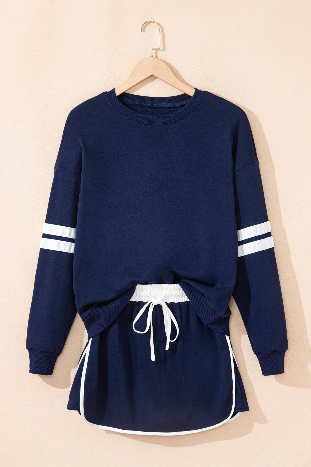 varsity sweatshirt skirt set