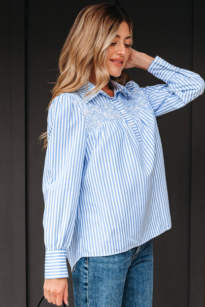 striped long sleeve blouse
