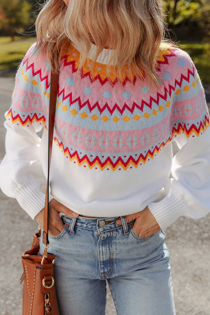 geometric print sweater