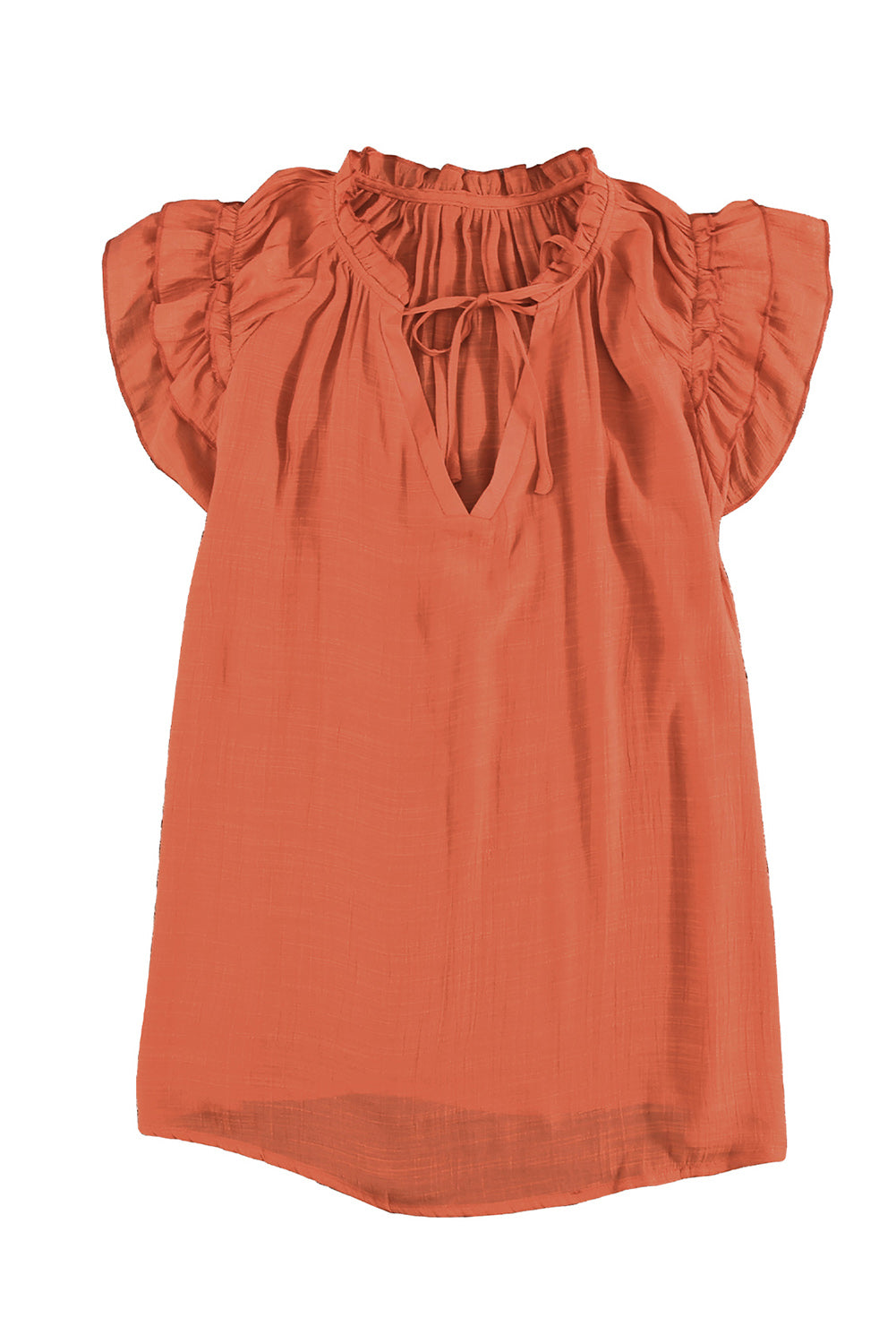 Elegant Tiered Ruffle V Neck Blouse