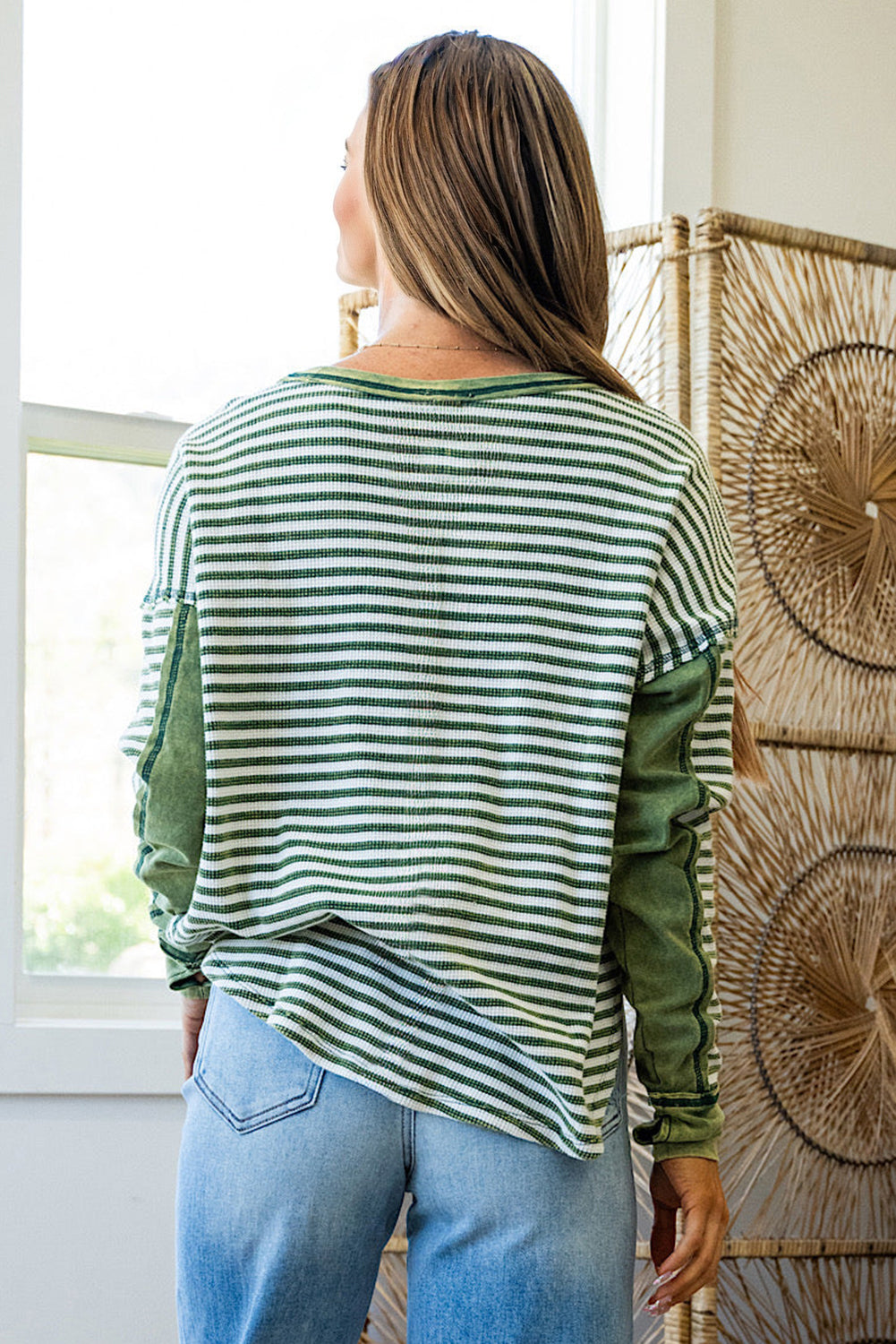 striped long sleeve top