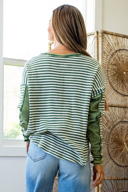 striped long sleeve top