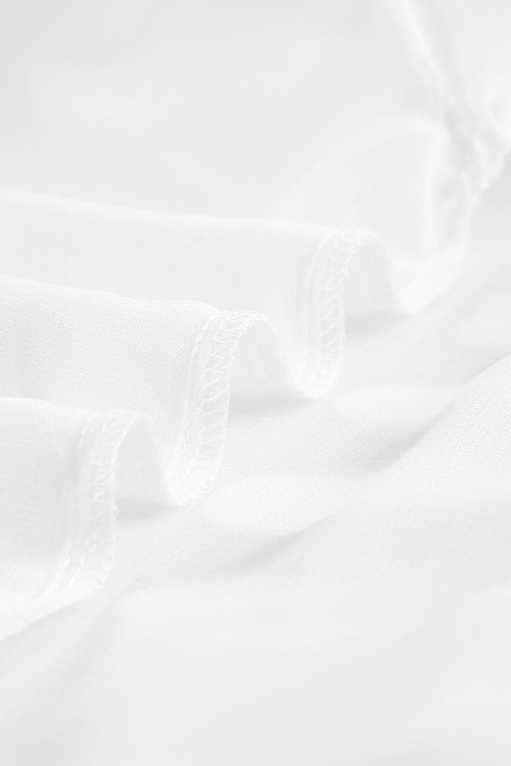 Elegant White Lace Detail V-Neck Blouse