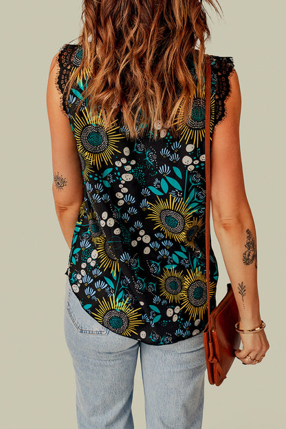 Loose Leopard Print V-neck Sleeveless Tank Top