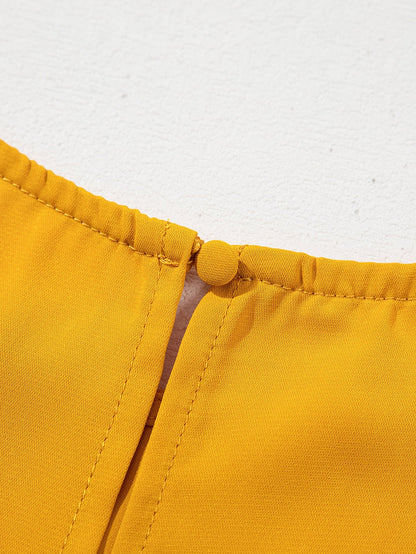 Tiered Ruffled Sleeve Grapefruit Orange Plus Size Dress for Parties and Beyond