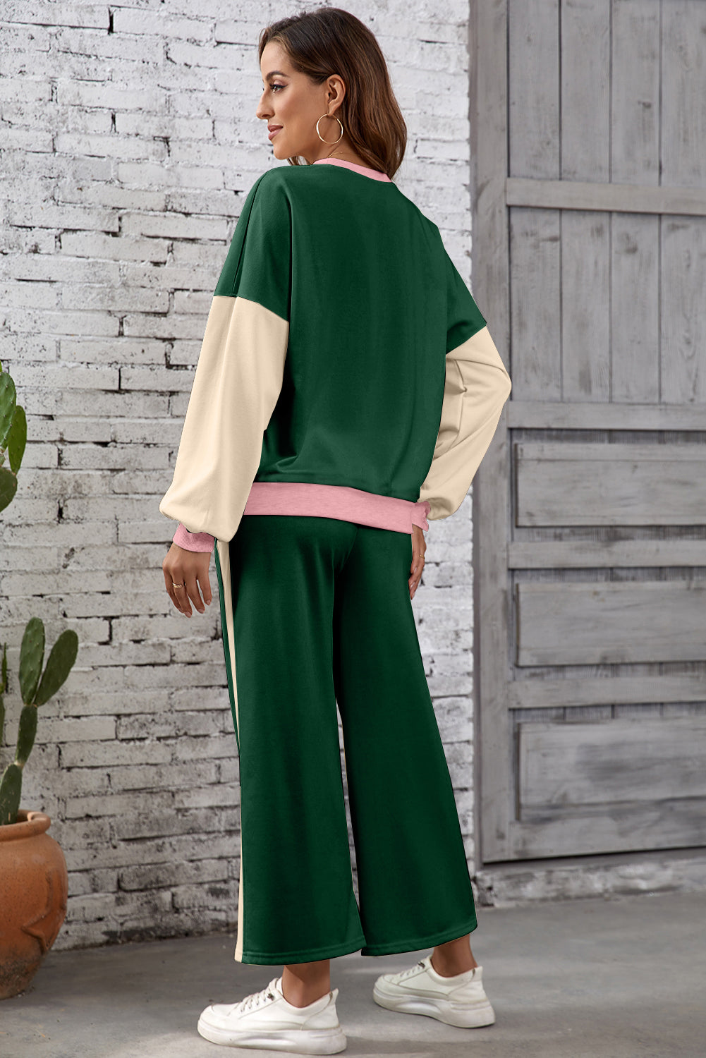 color block pant set