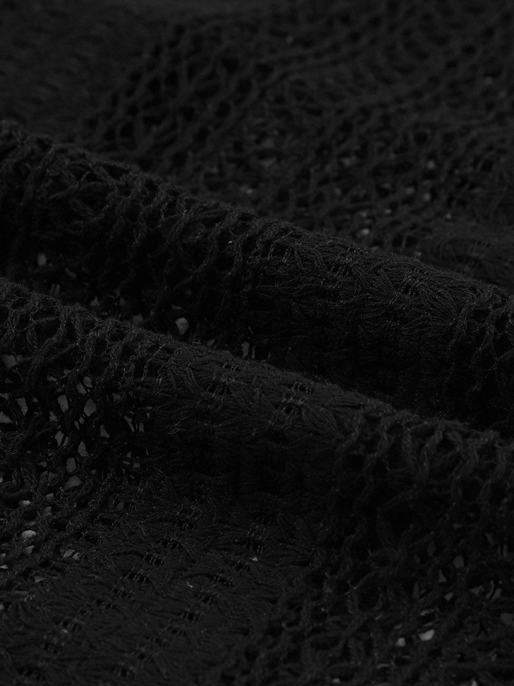 Elegant Black Lace V-Neck Button Up Blouse