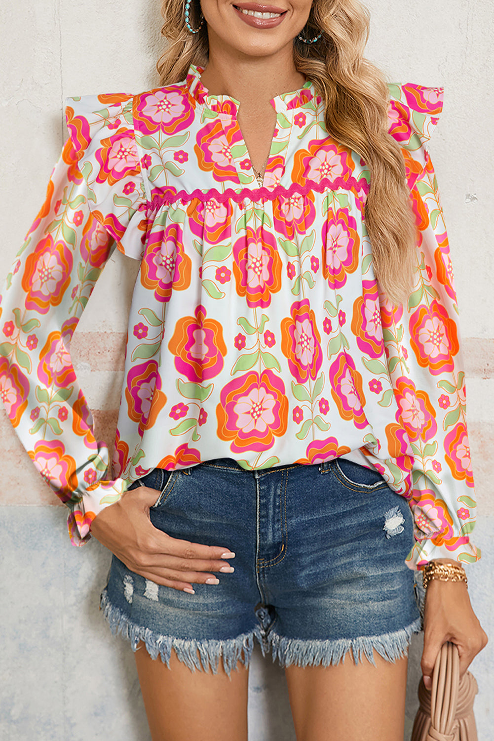floral print blouse