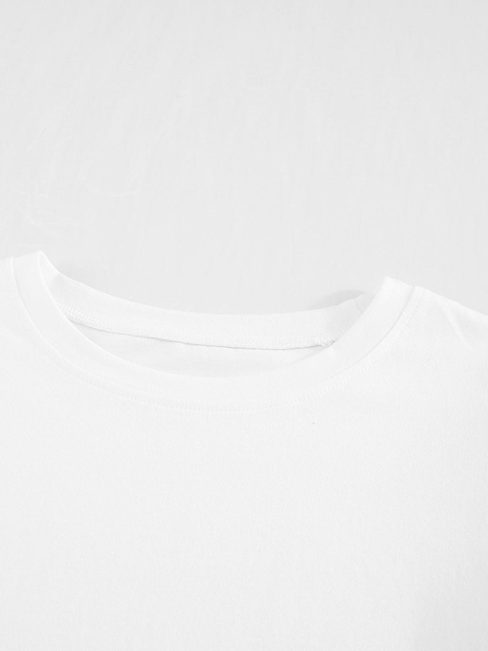 Elegant White Ruffle Sleeve Tee with Cut-Out Design