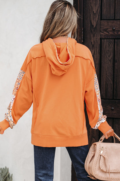 floral patchwork hoodie
