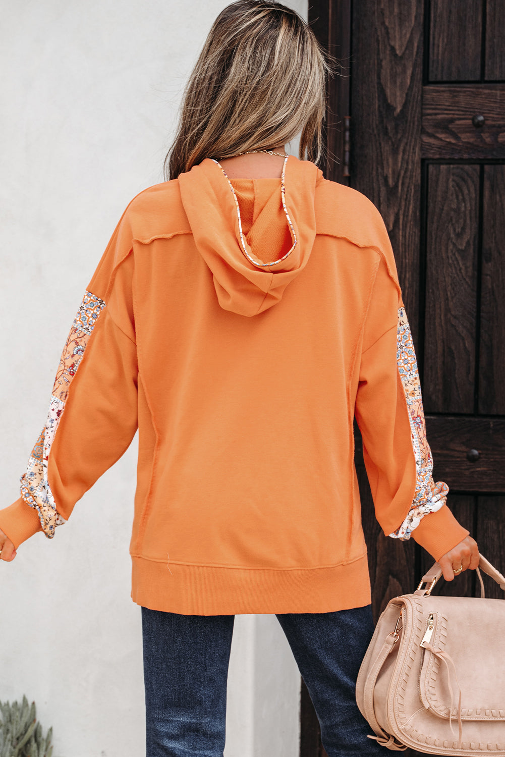 floral patchwork hoodie