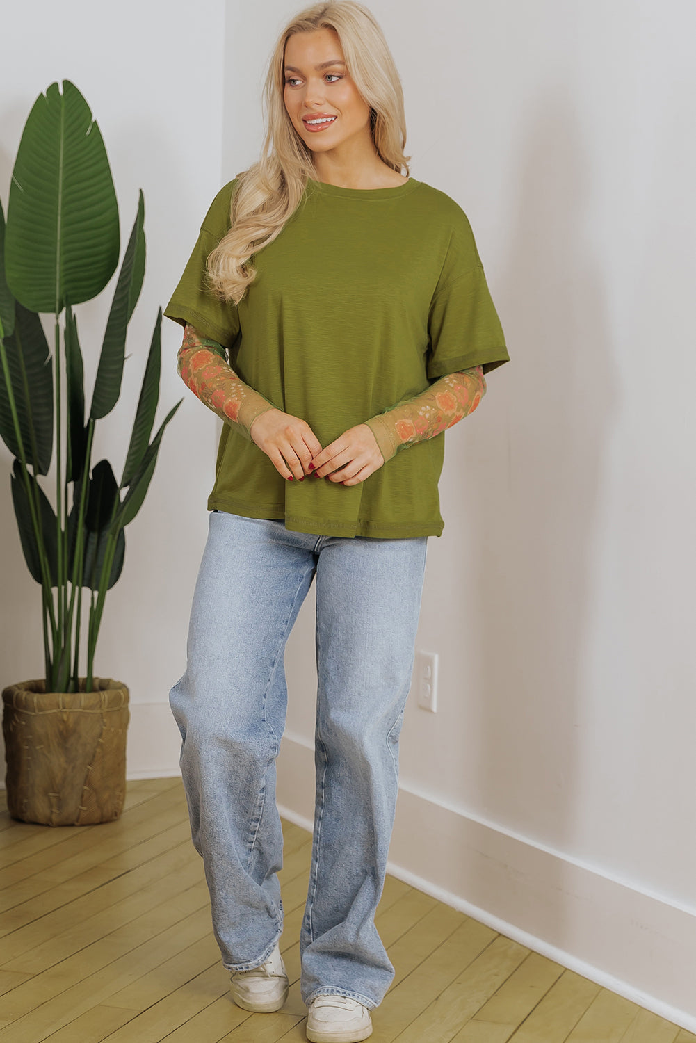 long sleeve patchwork top