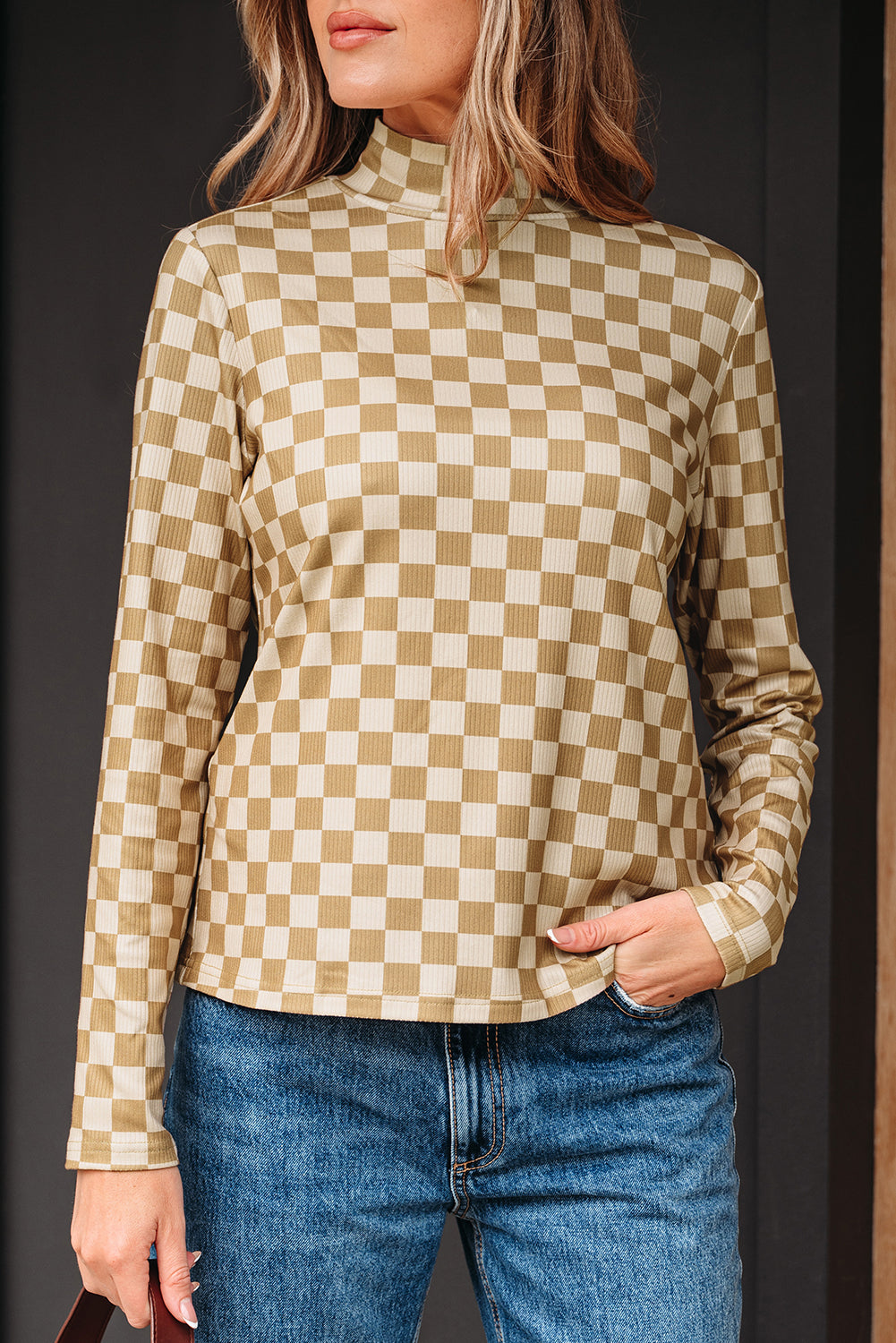 high neck long sleeve tee