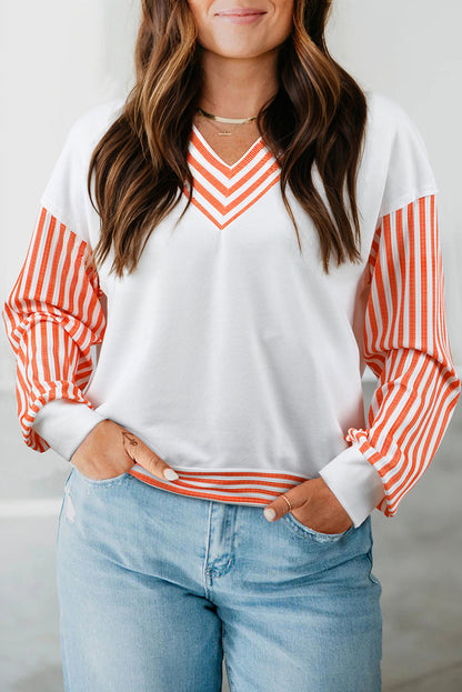 v neck long sleeve top