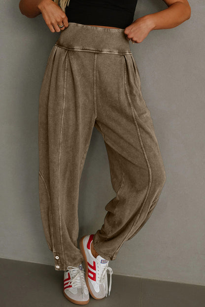 Elmwood Mineral Wash Jogger Style High Waist Casual Pants