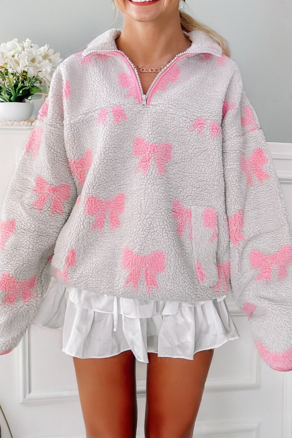 bow print sweatshirt