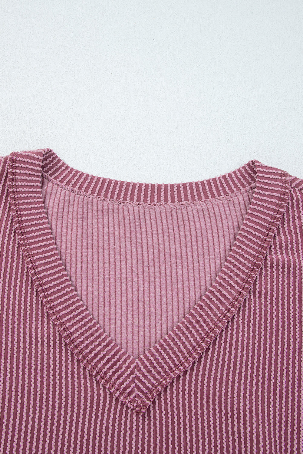 twisted ribbed long sleeve top