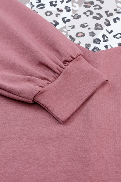 Leopard Animal Print Patchwork Top